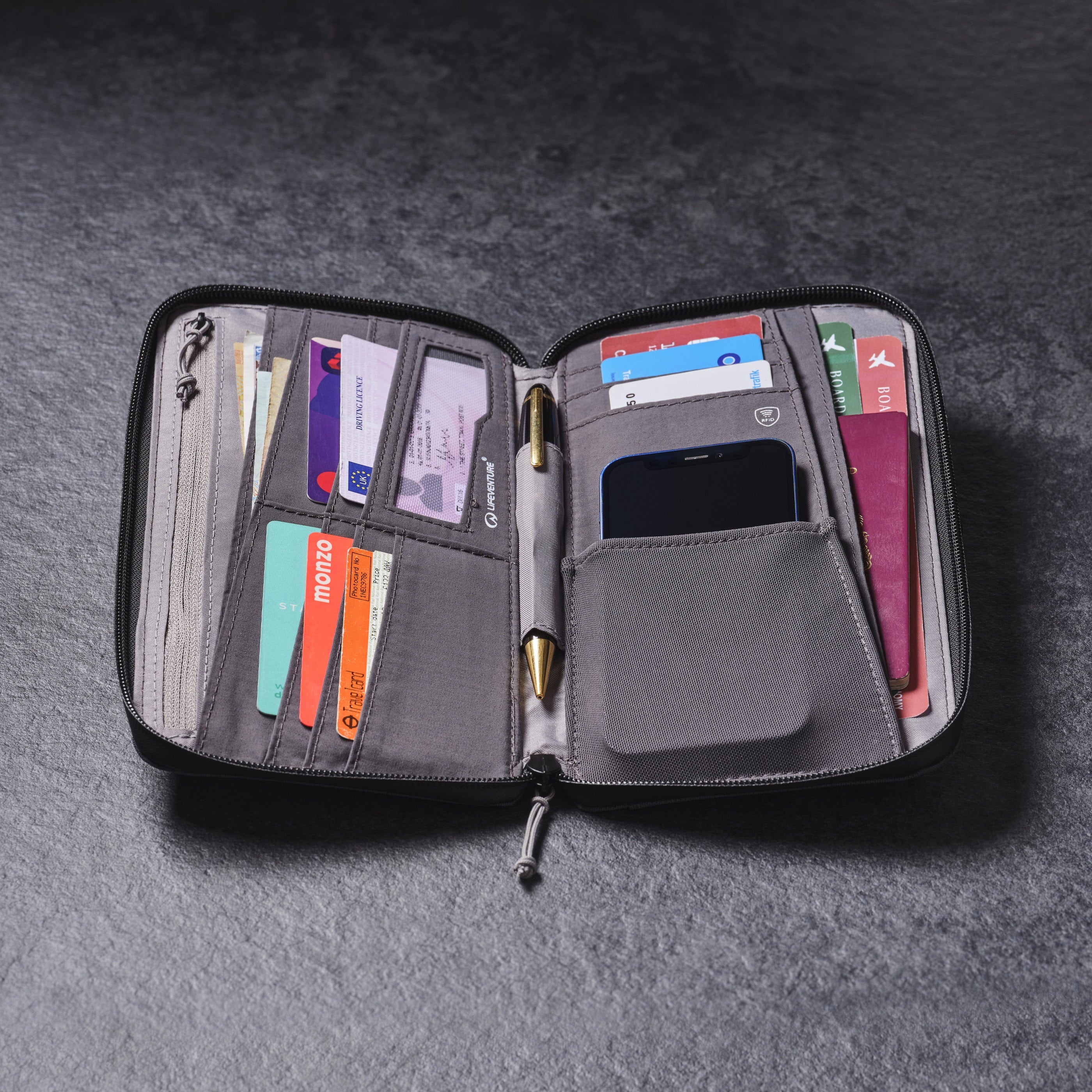 RFiD Travel Wallet (Grey)