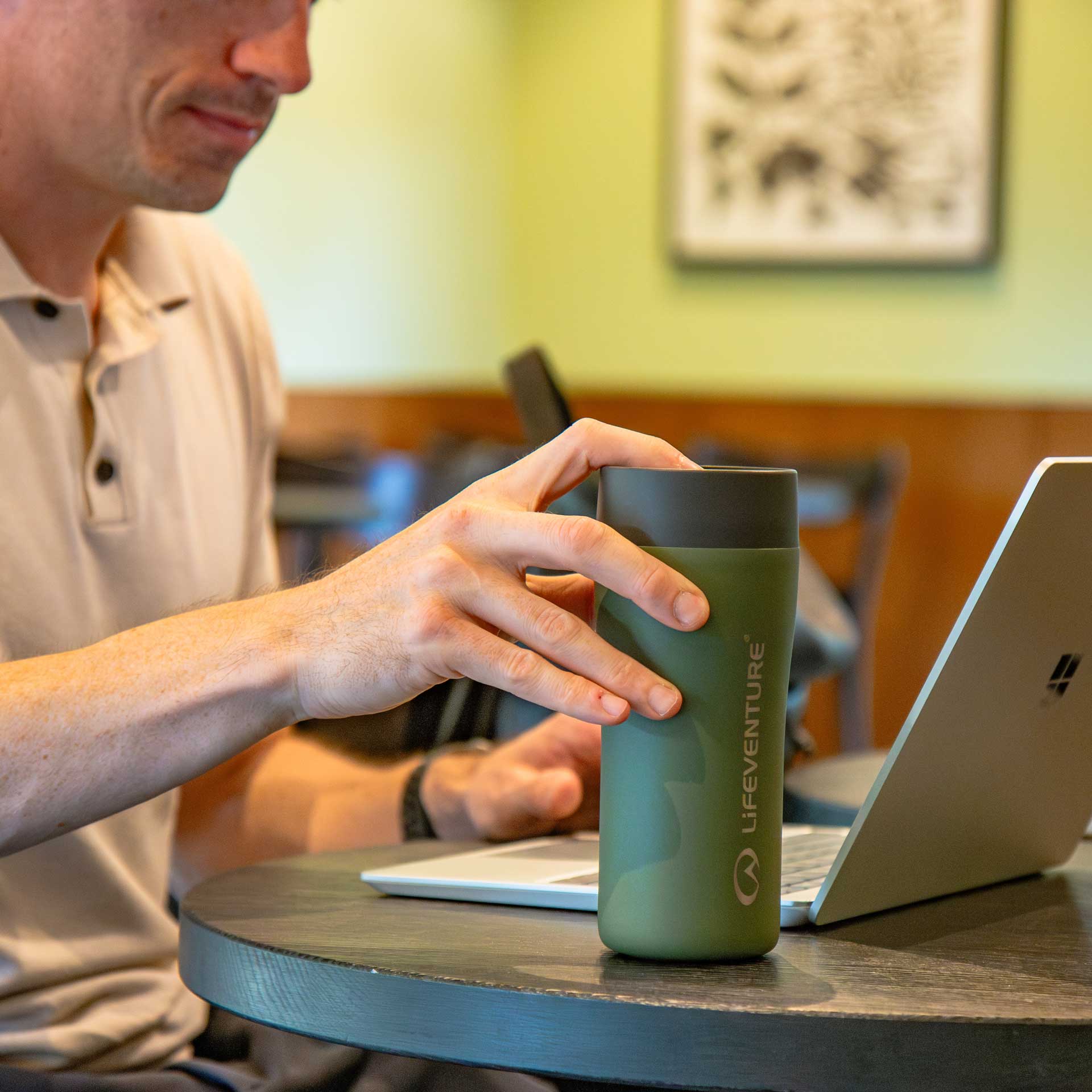 One-Touch Thermal Mug - variant[Khaki]