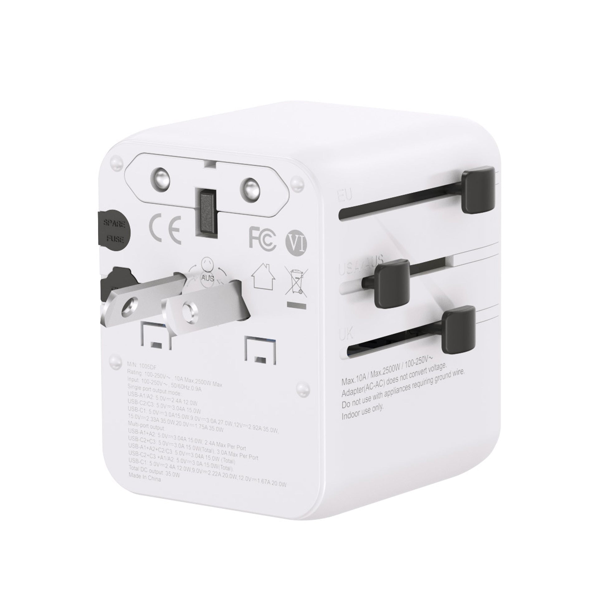 World Travel Adapter USB Fast Charge