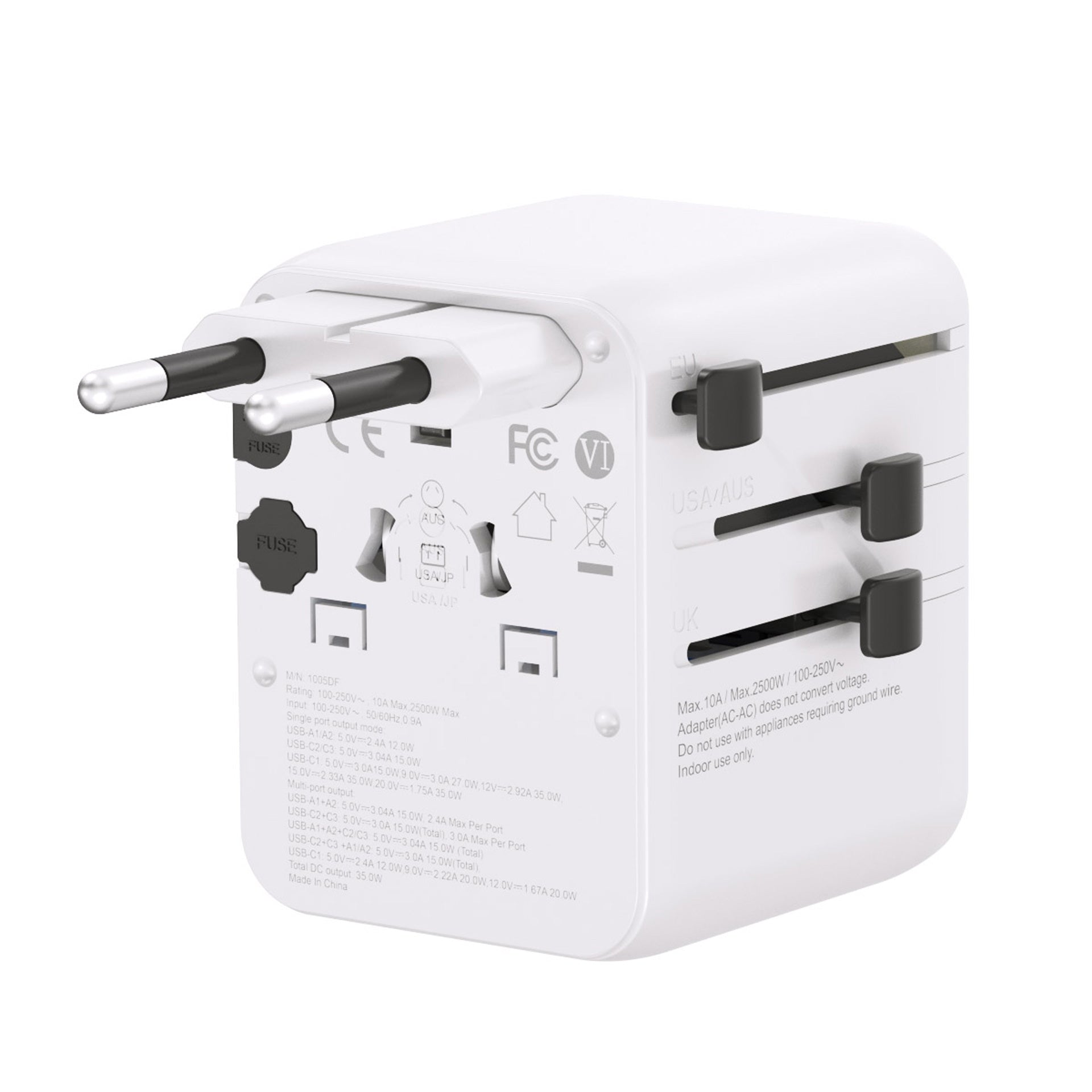 World Travel Adapter USB Fast Charge