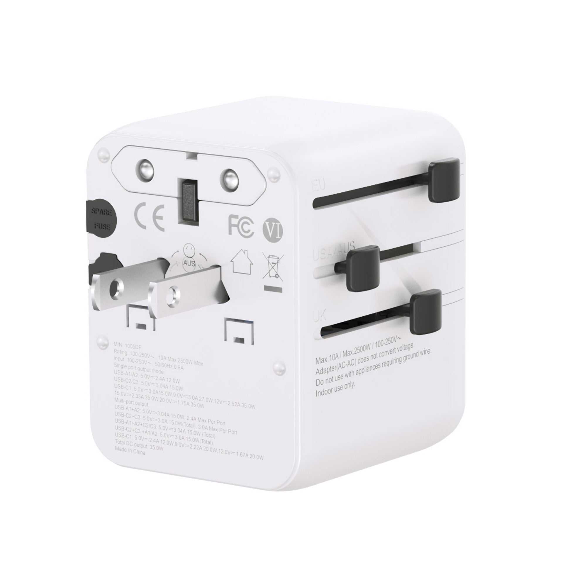 World Travel Adapter USB Fast Charge